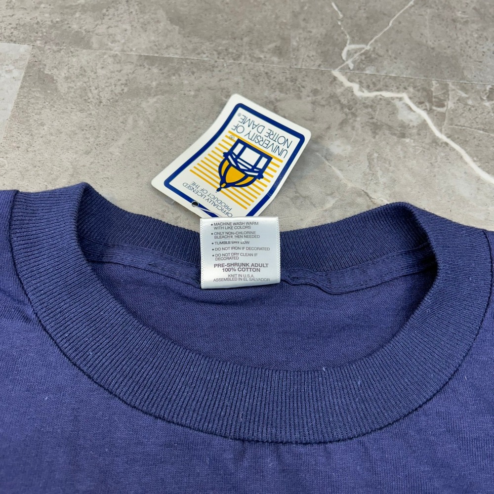 Vintage Notre Dame Fighting Irish Graphic Tee Mens XL Deadstock Long Sleeve - Picture 5 of 8
